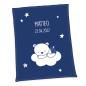 Mobile Preview: Baby-Decke "Bär auf Wolke"